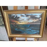 Картина масло на платно Испания с барокова рамка - 3590